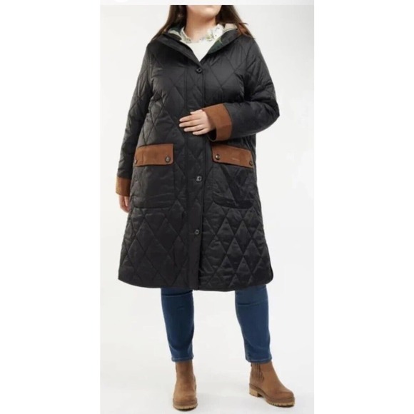 BARBOUR Mickley Corduroy-Trimmed Quilted Jacket Sz 1X Retail $375 - Picture 1 of 4